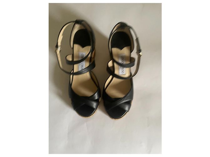 Mule con zeppa Jimmy Choo in pelle nero beige - vista 10