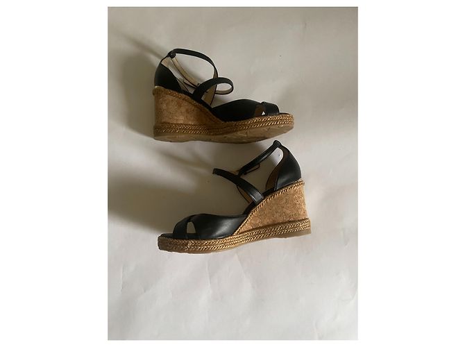 Mule con zeppa Jimmy Choo in pelle nero beige - vista 12