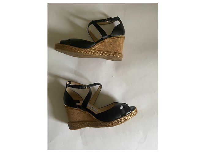 Mule con zeppa Jimmy Choo in pelle nero beige - vista 2