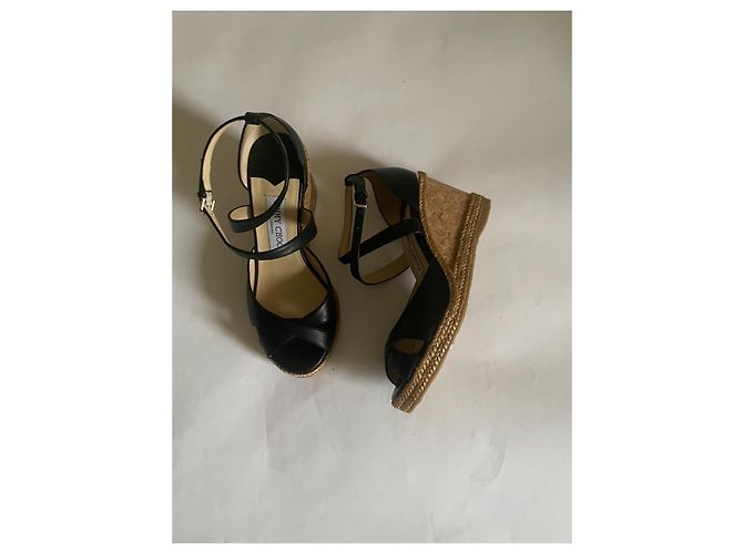 Mule con zeppa Jimmy Choo in pelle nero beige - vista 3