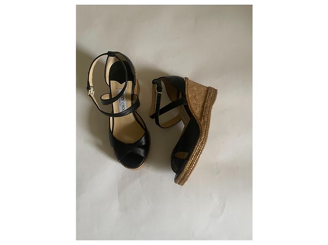Mule con zeppa Jimmy Choo in pelle nero beige - vista 4