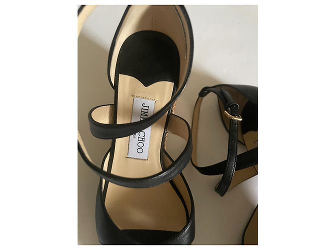 Mule con zeppa Jimmy Choo in pelle nero beige - vista 7