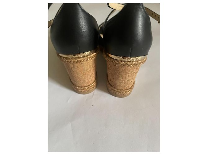 Mule con zeppa Jimmy Choo in pelle nero beige - vista 8