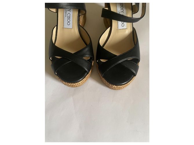 Mule con zeppa Jimmy Choo in pelle nero beige - vista 9