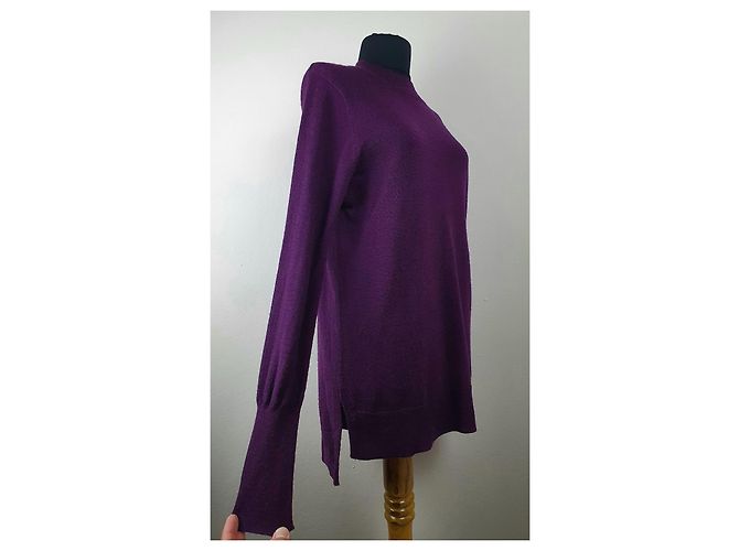 Badgley Mischka Pullover aus violetter Merinowolle Dunkelviolett - Ansicht 2