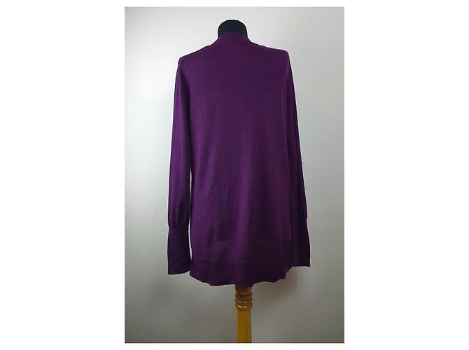 Badgley Mischka Pullover aus violetter Merinowolle Dunkelviolett - Ansicht 3