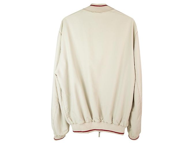 Canali Red & Cream Reversible Bomber Style Zipper Classic Zipper Jacket sz 56 Vermelho Cru - vista 4