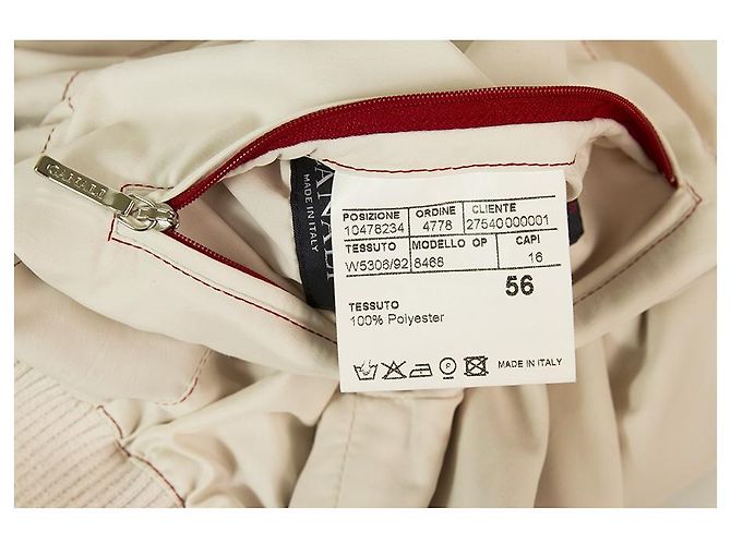 Canali Red & Cream Reversible Bomber Style Zipper Classic Zipper Jacket sz 56 Vermelho Cru - vista 7