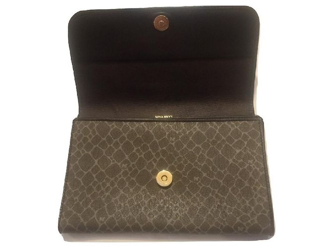 NINA RICCI serviette vintage Marron Beige - vue 3