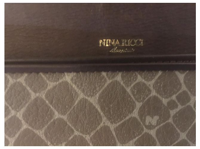 NINA RICCI serviette vintage Marron Beige - vue 6