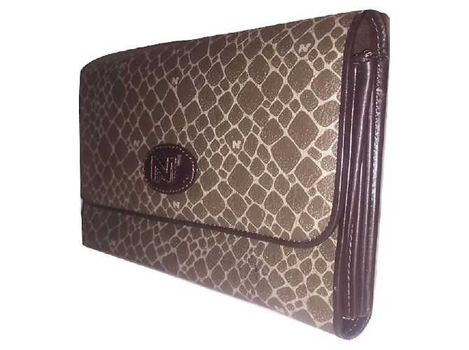 NINA RICCI serviette vintage Marron Beige - vue 9