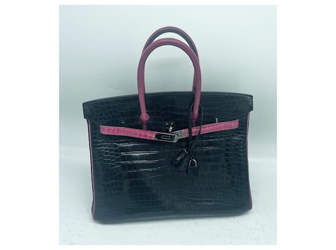 Hermès herms birkiN 35 Schwarz Pink - Ansicht 11