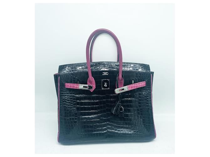 Hermès herms birkiN 35 Schwarz Pink - Ansicht 13