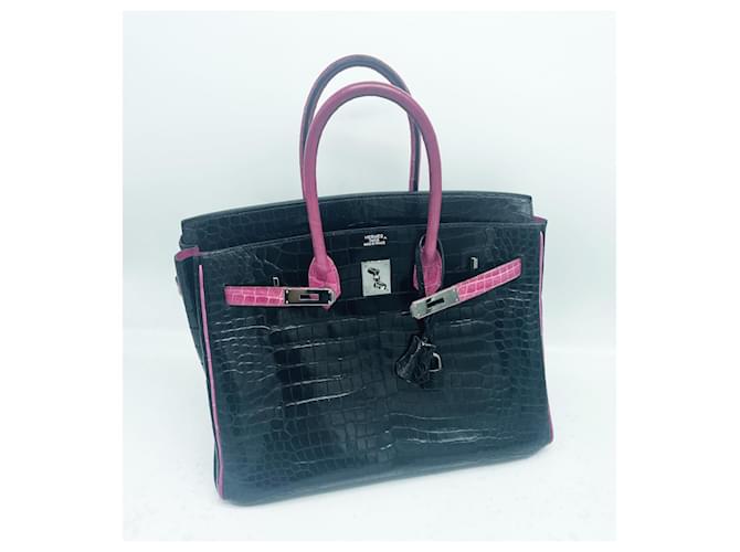 Hermès herms birkiN 35 Schwarz Pink - Ansicht 14