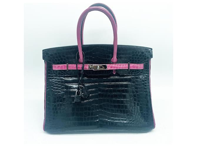 Hermès herms birkiN 35 Schwarz Pink - Ansicht 2