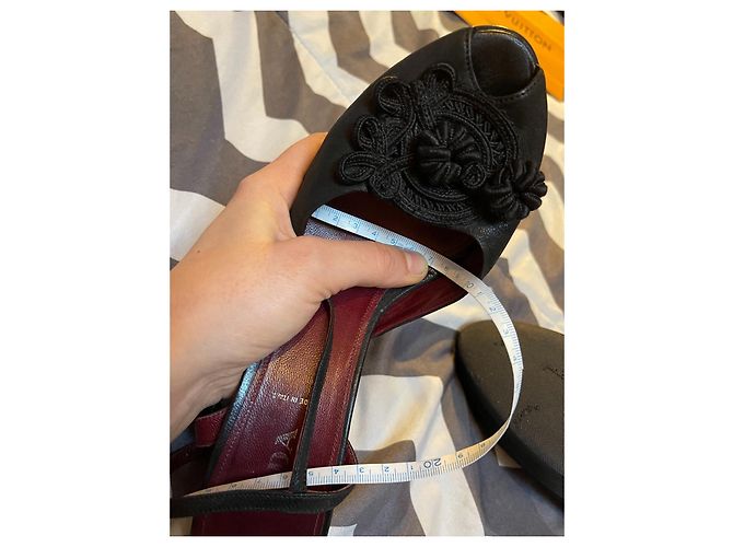 Sandali Prada in pelle martellata nera con punta aperta Nero - vista 20