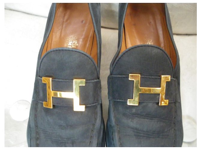 Hermès bailarinas Azul oscuro - vista 4