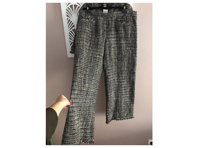 Chanel terninho Marrom Preto Bege - vista 11