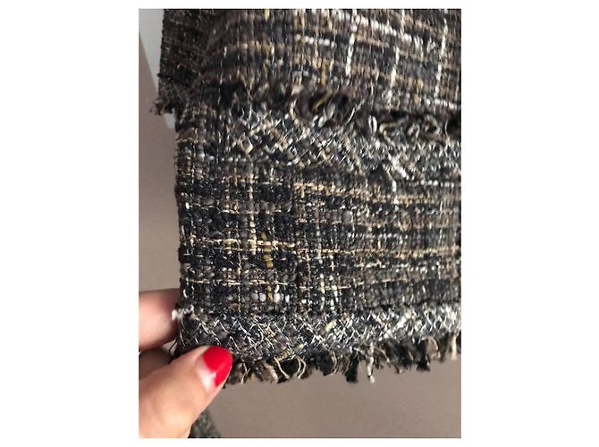 Chanel terninho Marrom Preto Bege - vista 15