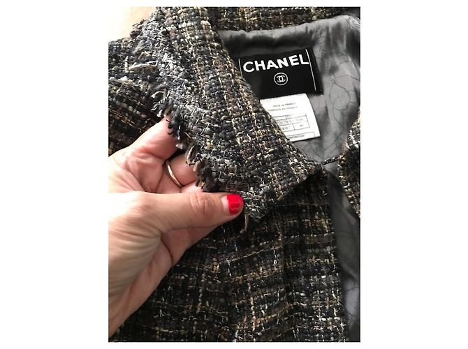 Chanel terninho Marrom Preto Bege - vista 3