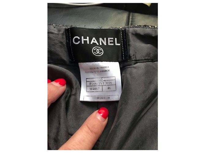 Chanel terninho Marrom Preto Bege - vista 5