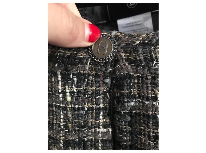 Chanel terninho Marrom Preto Bege - vista 9