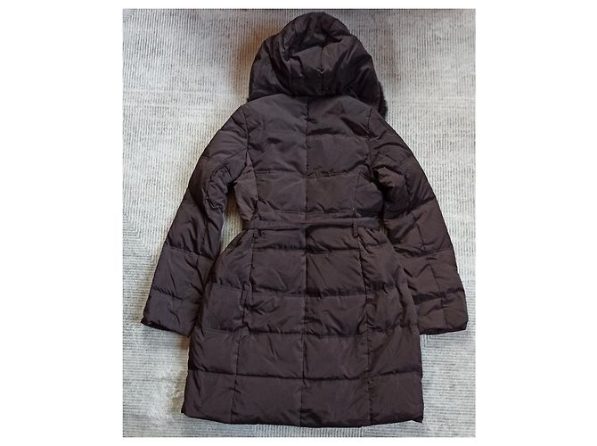 Autre Marque Chaqueta de Plumón Marrón con Borde de Piel Castaño - vista 2