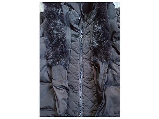 Autre Marque Chaqueta de Plumón Marrón con Borde de Piel Castaño - vista 4