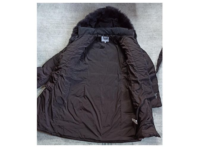 Autre Marque Chaqueta de Plumón Marrón con Borde de Piel Castaño - vista 7