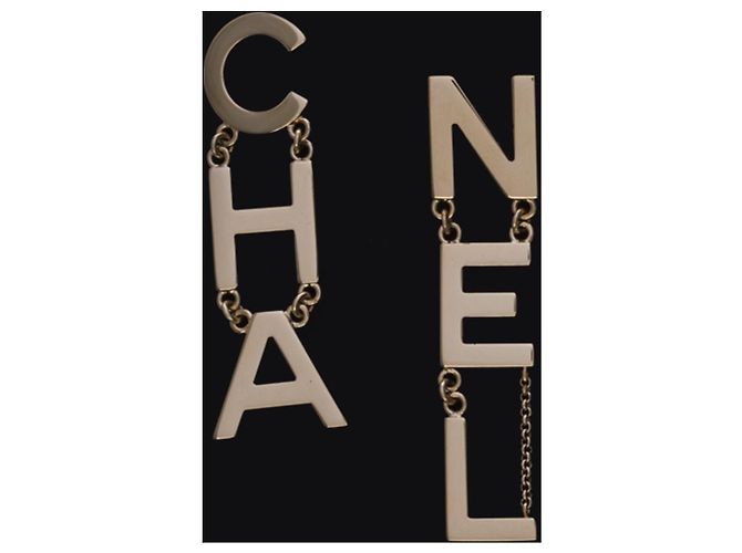 Chanel Nuovo- FW 2019 - Orecchini CHA/NEL in metallo argentato Argento - vista 3