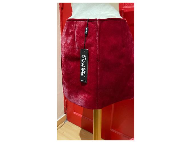 Autre Marque Minifalda Tricot Chic de cuero roja Talla 38 - vista 3