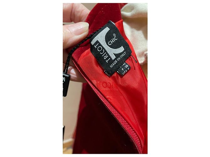 Autre Marque Minifalda Tricot Chic de cuero roja Talla 38 - vista 5