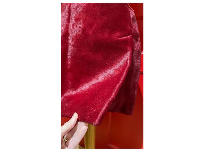 Autre Marque Minifalda Tricot Chic de cuero roja Talla 38 - vista 6