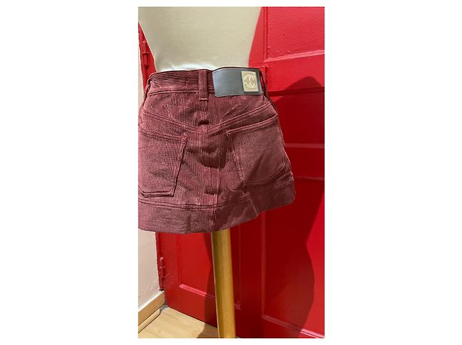 Minifalda de terciopelo marrón Just Cavalli Castaño - vista 7