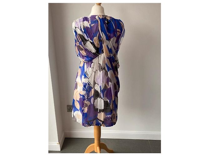 Diane Von Furstenberg Vestido de seda Aurella asimétrico drapeado de DvF Multicolor - vista 2