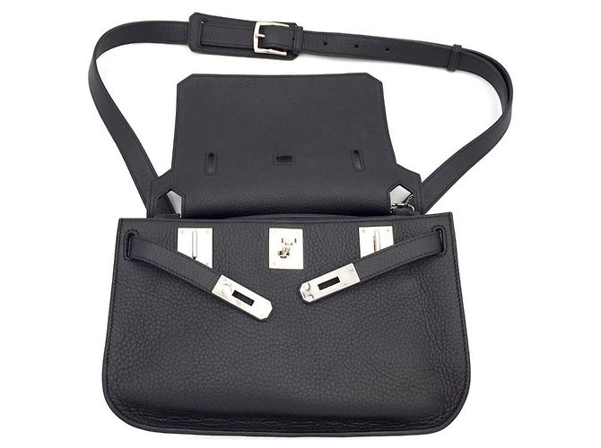 Hermès Jypsiere 26 borsa in TC nero con PHW - vista 12