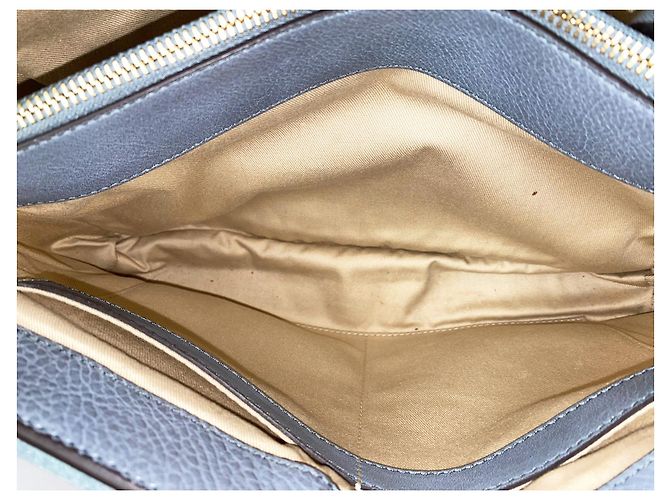 Borsa a spalla Chloé Faye in pelle di vitello Blu Grigio - vista 7