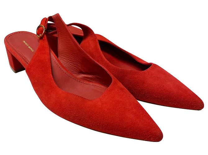 Mansur Gavriel Slingback-Pumps aus rotem Wildleder - Ansicht 3