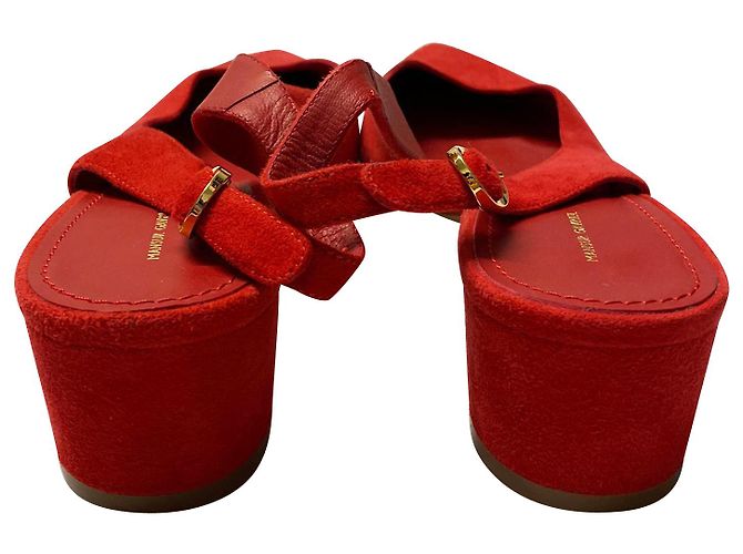 Mansur Gavriel Slingback-Pumps aus rotem Wildleder - Ansicht 4