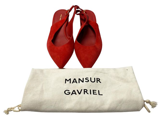 Mansur Gavriel Slingback-Pumps aus rotem Wildleder - Ansicht 7