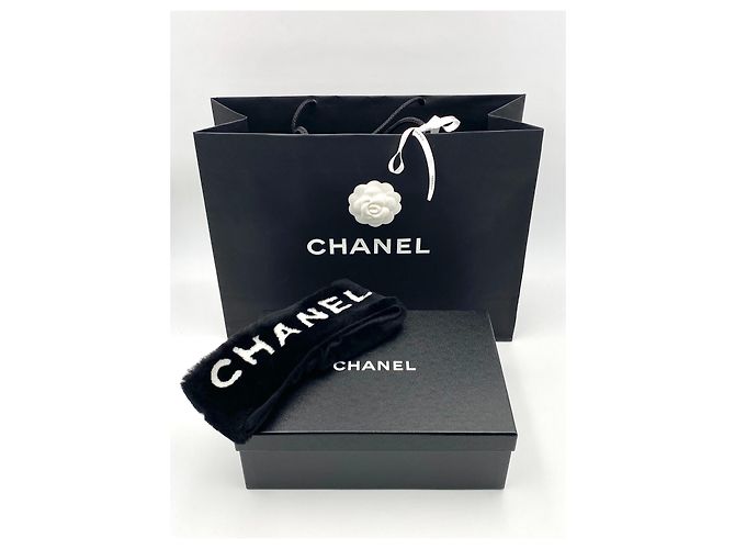 Fascia capelli Chanel pelliccia nera nuova Nero - vista 2