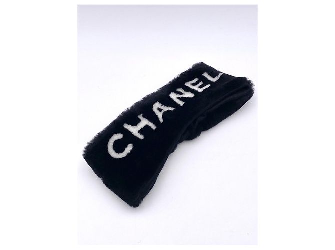 Fascia capelli Chanel pelliccia nera nuova Nero - vista 8