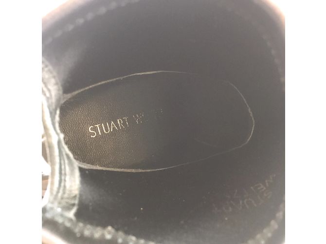 Stuart Weitzman Black Leather Ankle Mitten Plonge Boots - view 8