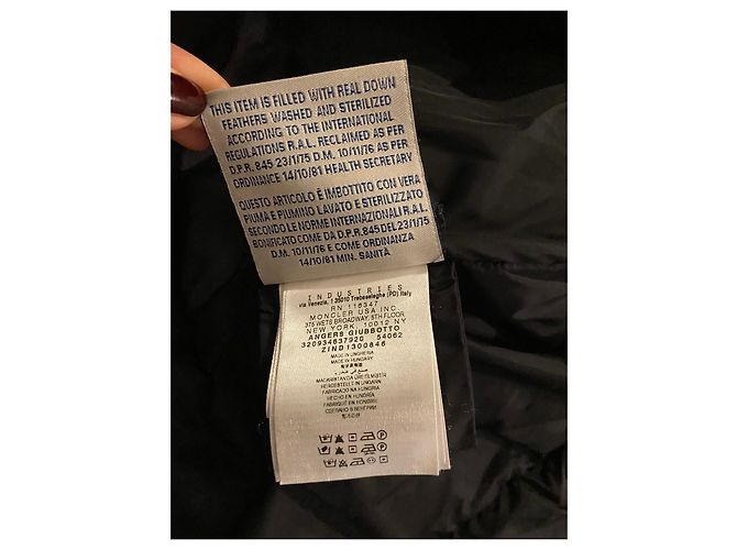 Abrigo Moncler azul marino de nylon con piel de mapache - vista 5