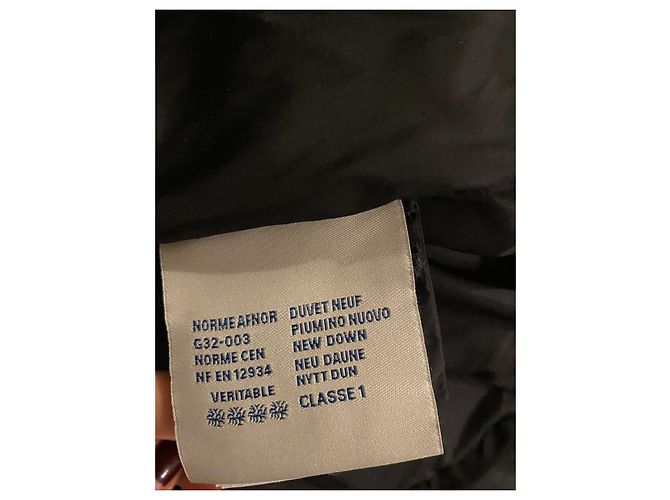 Abrigo Moncler azul marino de nylon con piel de mapache - vista 6