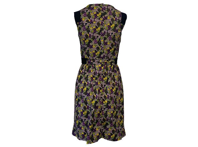 Prada Holliday & Abito floreale marrone in poliestere multicolore Stampa python - vista 2