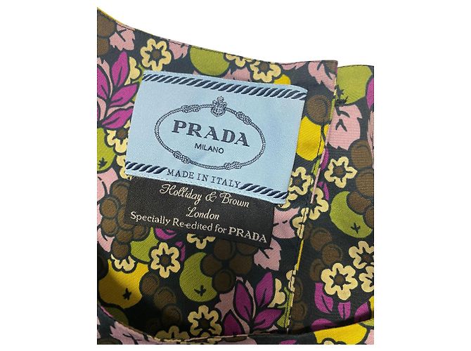 Prada Holliday & Abito floreale marrone in poliestere multicolore Stampa python - vista 3