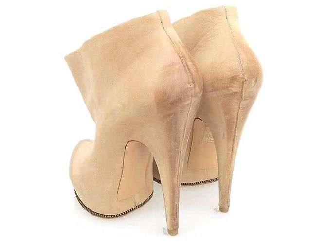 [Used] GIVENCHY Ladies Suede High Heels Booties Shoes Brown size 38 - view 3