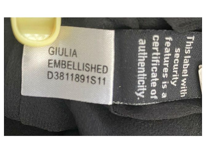 Diane Von Furstenberg DvF Giulia verziertes Kleid mit Wasserfallausschnitt Schwarz Silber Blau Grün - Ansicht 6