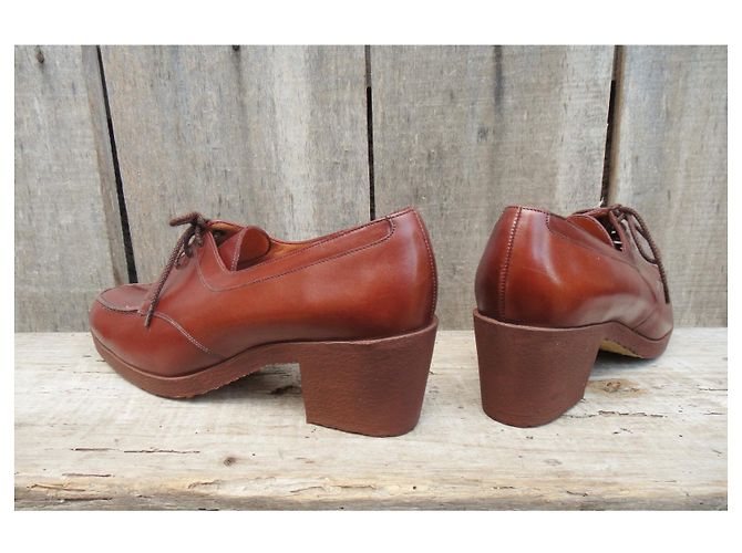 Autre Marque Derby Unic Yeuse in pelle marrone - vista 4